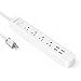 Surge Protector Power Strip - NTONPOWER 4 Outlets Power Strip with 4 USB Ports 5ft Extension Cord, 10A Circuit Breaker, Overload Protection, On Off Switch, for Home, Office and More, White (1700 J)