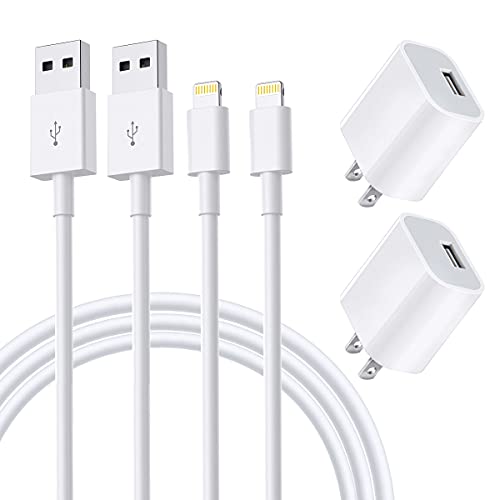 iPhone Charger, iPhone Charger MFi Certified to USB Fast Charging Data Sync Transfer Cable with USB Wall Charger Travel Plug Compatible iPhone 12/11/11 Pro/Xs/XR/X/8/8Plus More