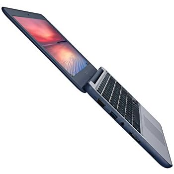 ASUS Chromebook C202SA-YS02 11.6" Ruggedized and Water Resistant Design with 180 Degree (Intel Celeron 4 GB, 16GB eMMC, Dark Blue, Silver)