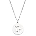 KUIYAI Zodiac Signs Cut Out Stainless Steel Disc Necklace (Capricorn)