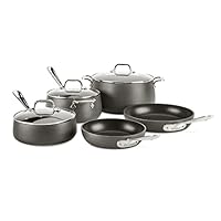 All-Clad 8400001963 HA108AZ HA1 Hard Anodized Nonstick Dishwasher Safe PFOA Free Cookware Set, 8-Piece, Black All-Clad 8400001963 HA108AZ HA1 Hard Anodized Nonstick Dishwasher Safe PFOA Free Cookware Set, 8-Piece, Black