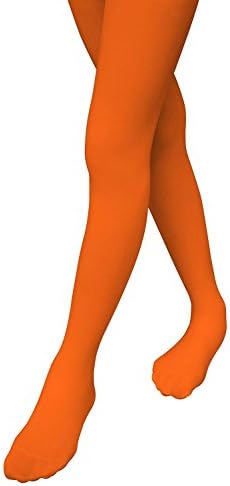 Yanzi6 Girls Microfiber Opaque Colored Tights (Large(110-130cm), Orange)