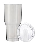 30 oz Stainless Steel Tumbler - BPA Free Lid Open/Close with Straw Opening - Double-Wall Insulated Travel Cup & Coffee Mug