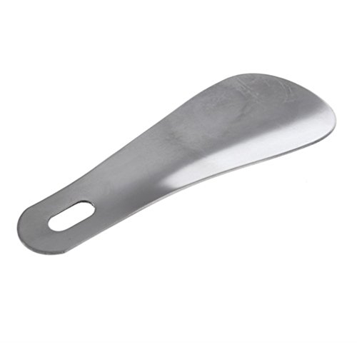 TMERY 10CM Creative Stainless Steel Shoe Horn Long Shoespooner Spoon - Silver