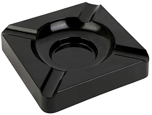 Mantello Resin Patio Cigar Ashtray, Matte Black