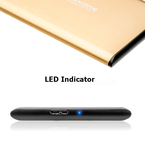 Maxone 160GB External Hard Drive Portable 2.5'' Ultra Slim HDD Storage USB 3.0 Compatible with PC, Laptop, Gold