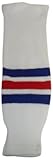 DoGree Hockey New York Rangers Knit Hockey Socks, White/Royal/Red, Adult/32-Inch