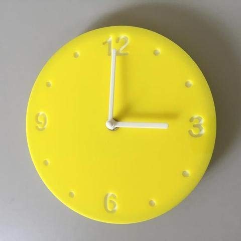 Shatterproof Round Wall Clock - Yellow