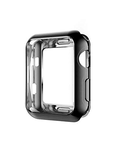 WSGLOBAL Apple Watch Series 3 with TPU Protector - All Covered, Touch Sensitive Screen, Ultra-Thin Surrounding Clear Cover for SmartWatch HD (Black, ...