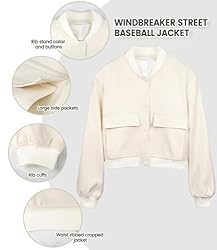 Modegal Women's Fall Varsity Bomber Jackets Long