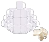Mug 36-Piece Double Sublimation Coated Ceramic Mugs, 11 Oz, Blank All White and Black with Black Handle-Case of 36-White