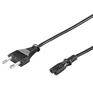 PremiumCord Netsnoer 230 V 2 m, stroomkabel met eurostekker naar Euro dubbele aansluiting C7 2-polig, IEC 320, recht…