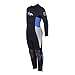 Seavenger 3mm Kids Full Body Wetsuit with Knee Pads for Surfing, Snorkeling, Swimming (Ocean Blue, 4)