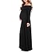 Mother Bee Maternity Off Shoulder Cowl Neck Maternity Dress for Baby Shower or Casual Wear Black
