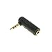 Valley Enterprises 3.5mm Female to 3.5mm Male Right Angle Gold Headphone Adapter - Black