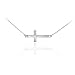 925 Sterling Silver Cute Pendant Sideways Cross Necklace (16 Inches)