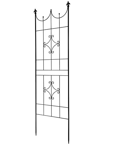 OUTOUR Larger Garden Trellis Plant Support Wire Lattice Grid Panel Stake Fence, 72"x20", for Climbing Plants, Potted Vines Vegetables Vining Flowers Ivy Roses Clematis, Lawn Backyard Patio, Black