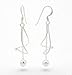 Twisted Spiral with Chain and Ball Drop Dangle Sterling Silver Hook Earrings
