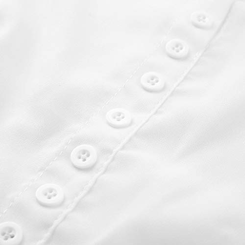 BeautyVan Womens Office Work Shirt Long Sleeve Ruffles Shirt Elegant High Neck Simple Tops - Thumbnail 5