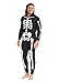 Men's Skeleton Halloween Costume One Piece Union Suit Lounge Zip Up (Large)