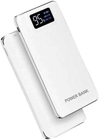 50000mAh Power Bank Dual USB LCD External Backup Battery Portable Phone Charger (White)