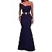 SEBOWEL Women's Sexy One Shoulder Ruffles Mermaid Gown Maxi Evening Party Dress