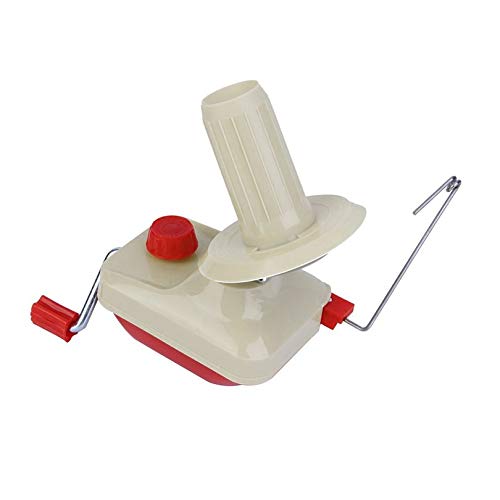 CloverUS Portable Hand-Operated Swift Yarn Fiber String Thread Ball Wool Winder Knitting Roll Coil Tidy Machine Holder Tool Beige & Red - Thumbnail 5