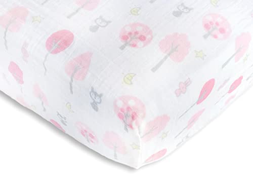SwaddleDesigns Softest Cotton Muslin Fitted Crib Sheet/Toddler Sheet for Baby B…