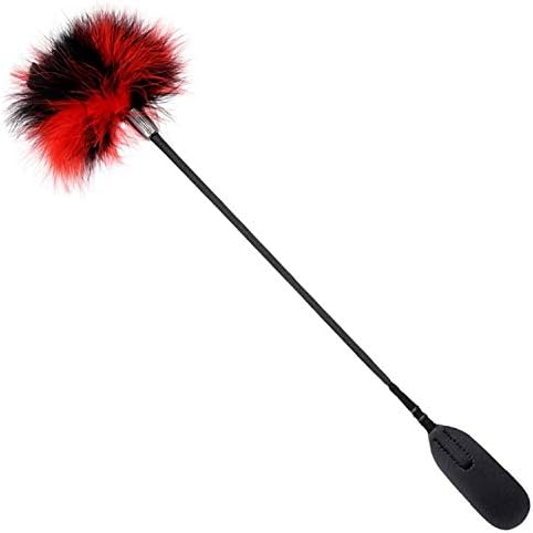 LINGDANMIAO Wonderful Dual Use Flirt Tickle Feather PU Leather Spanking Paddle Slap Clap Flap Whip