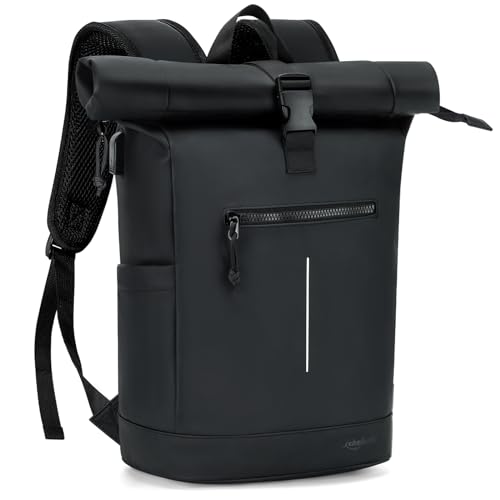 Lekeinchi Rolltop Rucksack Wasserdicht für Damen & Herren, Großer Laptop Rucksack mit Computerfach für 17 Zoll Laptop, Elegant Reiserucksack Daypack f