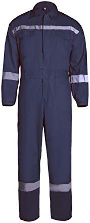 XinAndy Men's Safety Work Coverall 100% Cotton High Visibility Reflective
