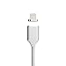 NetDot Upgraded 1M/3.3FT Nylon Braided USB2.0 Fast Charging & Sync Magnetic Cable Compatible with i-Product (3.3ft / Silver)