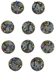 War World Gaming Dark Woodland Toadstool Goblin Bases x 10 (25mm) - 28mm Fantasy Wargaming Terrain Model Diorama Scenery Tabletop Wargame Battleboard Fantasy