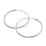 925 Sterling Silver Medium Endless Hoop Earrings, 1