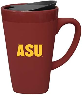 Arizona State Ceramic Mug with Swivel Lid, Design-1 - Burgundy