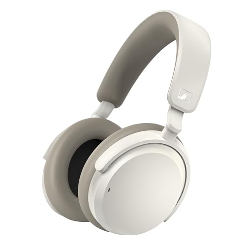 ACCENTUM Auriculares Inalámbricos Bluetooth, 50 Horas de Duración de la Batería, Calidad de Sonido, Tecnología Híbrida ANC Todo el Día, Blanco