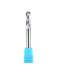 SpeTool 14411 - Molinillo de punta de bola de carburo CNC para cortador, doble flauta, herramienta de fresado en espiral, vástago de 1 4" con OVL de 3"