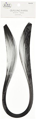 Quilled Creations Quilling Paper, 1/8-Inch, Black, 50 Per Package