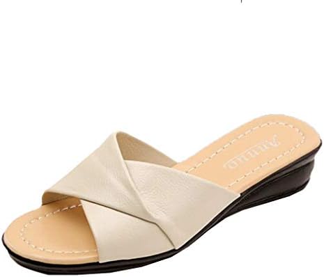Huaze 2019 Fashion Women Slippers Retro Flat Bottomed Sandals Wedges Non-Slip Shoes Summer Outdoor Beach Casual Sandals