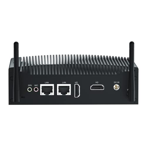 VENOEN Fanless i5 Mini PC Industrial Core i5 8250U/8350U WIN11 Pro, 16GB RAM 512GB SSD, 2X HD 4k Output, 2X RS232 COM, WiFi, 2X Gigabit Ethernet, Industrial PC for Office/Billboard