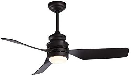 RXUNA Modern Metal Ceiling Fan with Light, 20 Remote Control Fan Led Lighting Lamps Glass Shade with Reversible Motor Ceiling Lights-Black 44inch [Energy Class A]