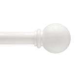 Kenney Chelsea 5/8" Standard Decorative Window Curtain Rod, 28-48", White