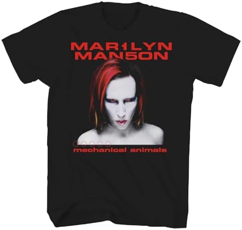 Marilyn Manson フォトプリント バンドT Hanes BEEFY 2Bhip Marilyn Manson Logo Industrial Rock Band Graphic T-Shirt