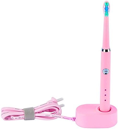 Carewin Wireless Induction Rechargeable Electric Toothbrush Power Operated with 32000 Vibration Deep Clean (Pink II)