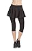 Women Skirt Leggings with Built-in Shorts Black L