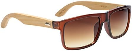 Unisex Bamboo Wood Wayfarer Sunglasses - VINTAGE SERIES - 100% UV Protection (Brown)
