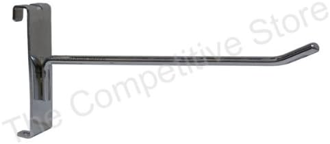 8" Gridwall Hooks For Grid Panel Display - 50 Pcs Box - 1/4" Dia Wire - Standard Duty - Chrome Color