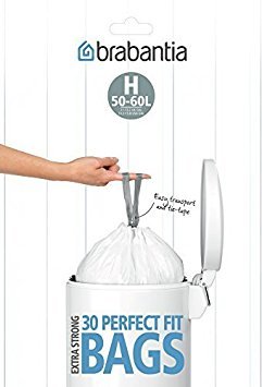 Brabantia 246784 Set 12 Roll of Bin Bags (Pack of 10 Bags Per Roll) H50 60L