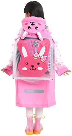 Kids Rain Coat for Kids Raincoat Girls Boys Reusable Rain Poncho Jacket Gear Schoolbag Position Packable Rainwear