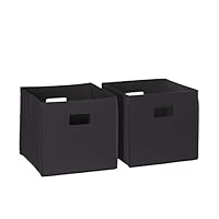 RiverRidge Home 2 Pc Storage Folding Bin, Black